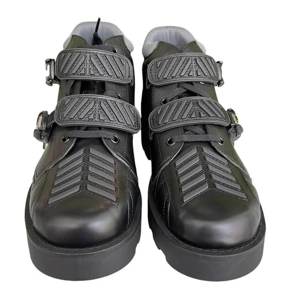 Gucci 718665 Black‎ Leather Quebec Hi-top Calf Men's Sneakers Shoe, Size G 11